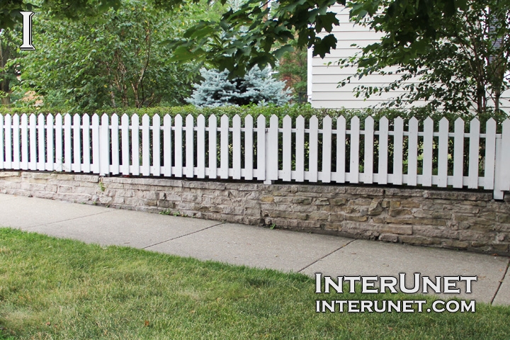 Fence Designs Ideas Styles Interunet White Picket Fence On Stone Foundation