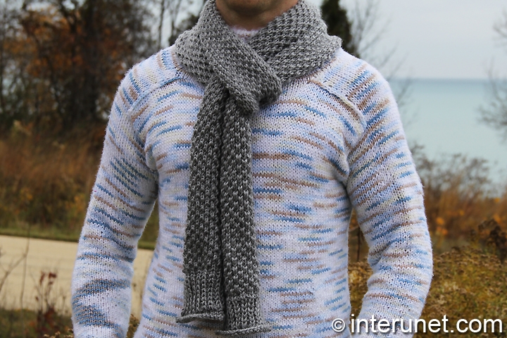How to knit a scarf for a man | interunet