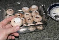 placing-stuffed-mushroom-on-tray