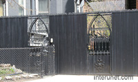 black-fence-with-custom-made-ornamental-steel-gates