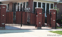 brick-steel-wood-fence-gates