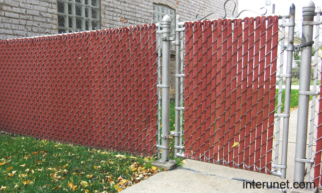 Chain Link Fence With Gates Privacy Slats Picture Interunet