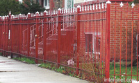 steel-fence-painted-red