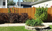 stylish-wood-fence-design-with-hedge