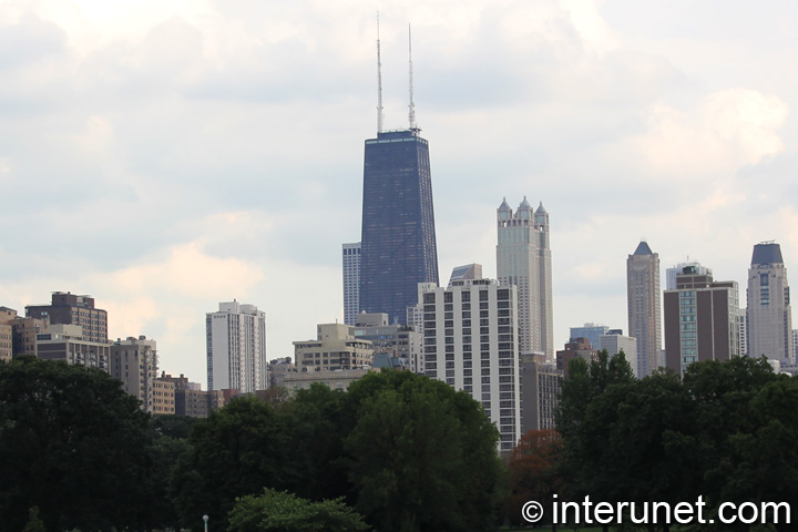 View on John Hancock Center from Lincoln Park 