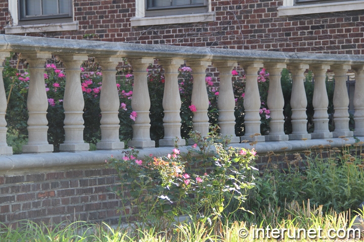 brick fence with concrete balusters