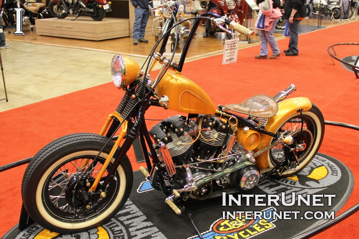 orange bobber motorcycle