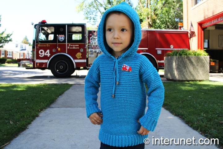 How to crochet a fire truck hooded pullover | interunet