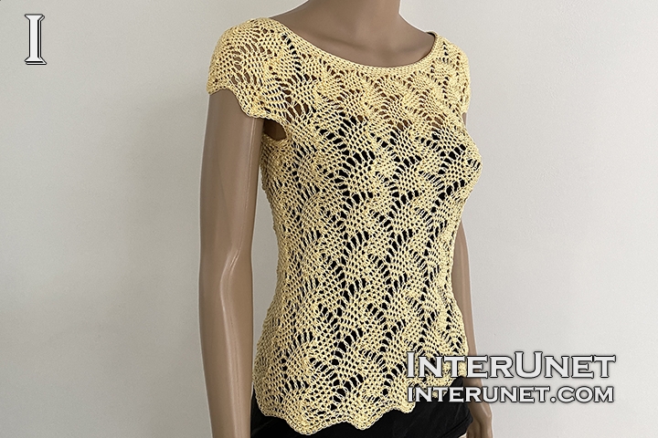  crochet summer top lace leaf pattern