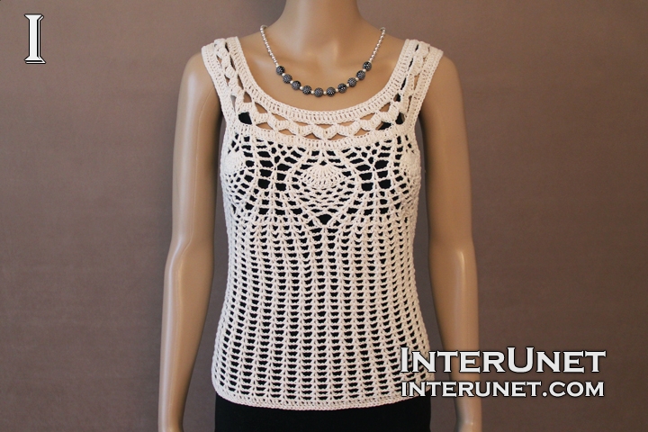 Pineapple stitch top crochet pattern | interunet