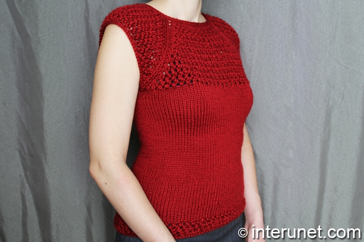 How to knit a short-sleeve sweater for a woman | interunet