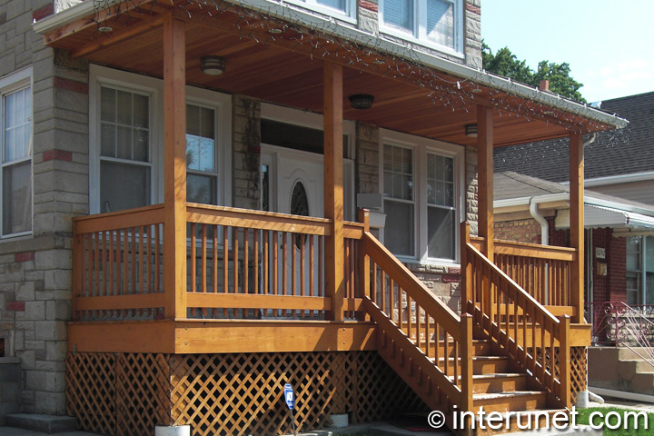 Wood front porch with roof | interunet